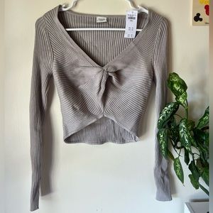 Abercrombie Sweater Crop Top - Beige